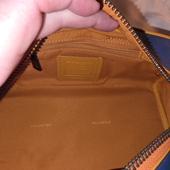 Coach Crossbody Bag in Yellow and Navy - Picture 7 of 14